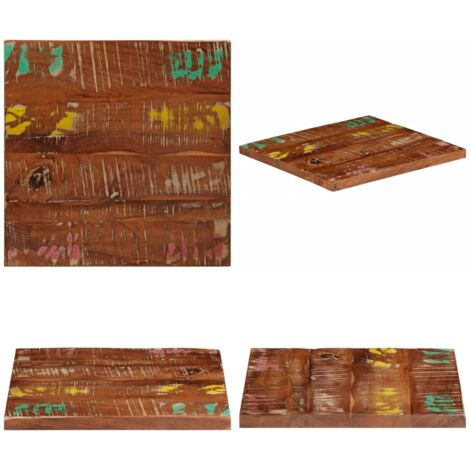 Piano Tavolo 40x40x2,5 cm Quadrato Legno Massello di Recupero - Piano in legno - Tavolo in legno massello