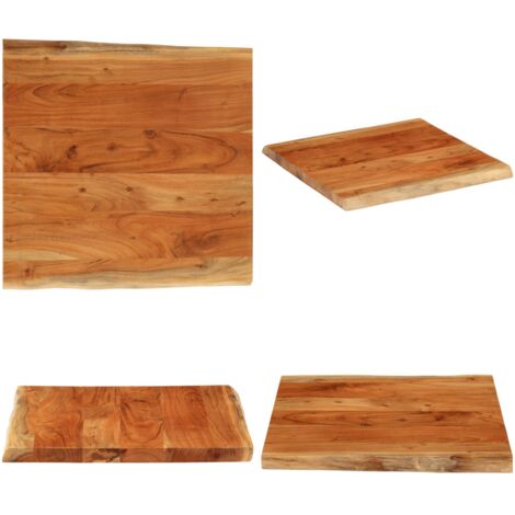 Piano Tavolo 40x40x3,8 cm Quadrata Massello Acacia Bordi Vivi - Piano in acacia - Tavolo quadrato