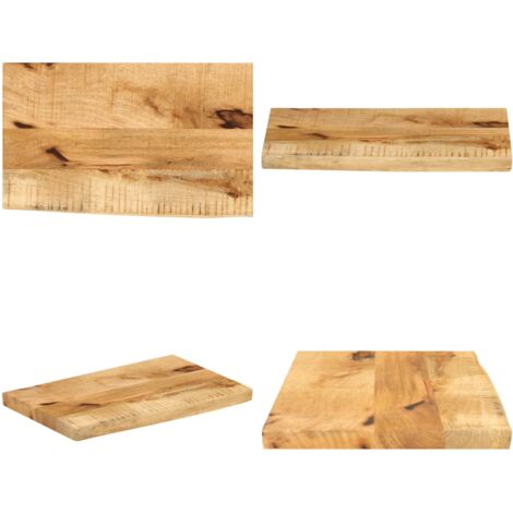 Piano Tavolo 50x20x3,8 cm Bordi Vivi Legno di Mango Grezzo - Piano in legno - Tavolo in mango