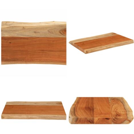 Piano Tavolo 50x40x3,8 cm Rettangolare Legno Acacia Bordi Vivi - Piano in acacia - Tavolo da bar