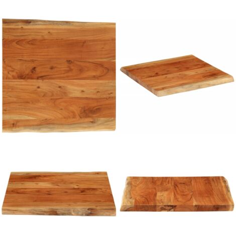Piano Tavolo 60x60x3,8 cm Quadrata Legno Acacia Bordi Vivi - Piano in acacia - Tavolo quadrato