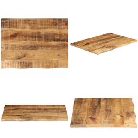 Piano Tavolo 70x60x2,5 cm Bordi Vivi Legno di Mango Grezzo - Piano in legno grezzo - Bordi vivi