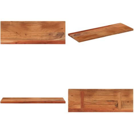 Piano Tavolo 80x40x2,5cm Rettangolare Legno Massello Acacia - Piano in acacia - Tavolo da pranzo