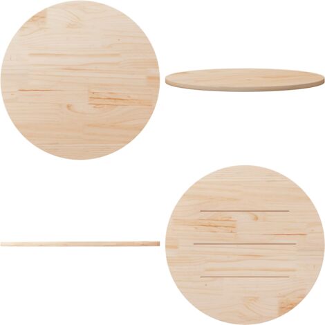 Piano Tavolo Ø90x2,5 cm in Legno Massello di Pino - Tavolo da pranzo - Tavolo da caffè