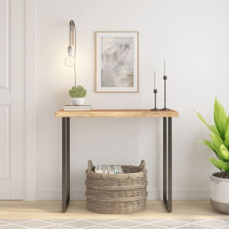 Piano Tavolo 90x40x2,5 cm Rettangolare Legno Acacia Bordi Vivi vidaXL