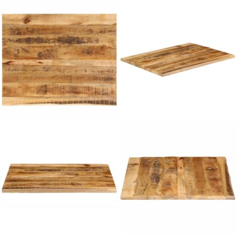 Piano Tavolo 90x80x2,5 cm Bordi Vivi Legno di Mango Grezzo - Piano in legno grezzo - Bordi vivi