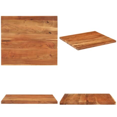 Piano Tavolo 90x80x3,8 cm Rettangolare Legno Massello Acacia - Piano in acacia - Tavolo da pranzo