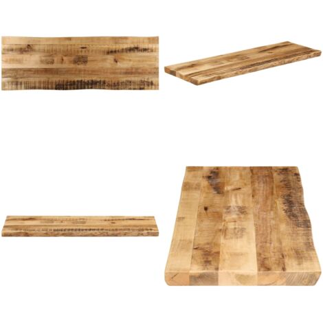 Piano Tavolo Bordi Vivi 120x40x2,5 cm Legno di Mango Grezzo - Piano in legno grezzo - Bordi vivi