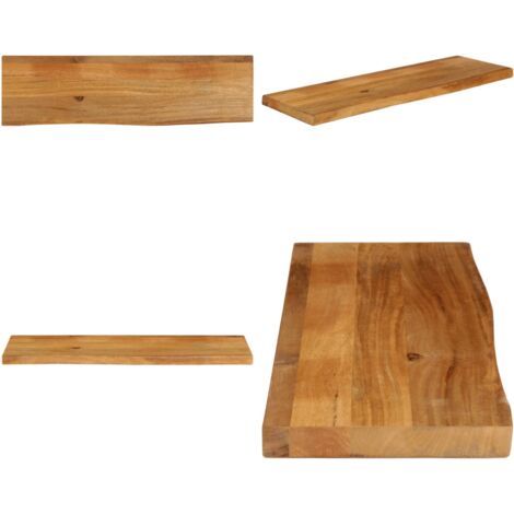 Piano Tavolo Bordi Vivi 120x40x2,5 cm Legno Massello di Mango - Piano in legno mango - Bordi vivi