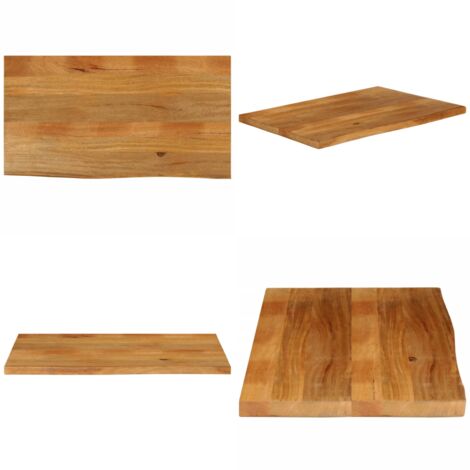 Piano Tavolo Bordi Vivi 120x60x2,5 cm Legno Massello di Mango - Piano in legno - Tavolo in mango