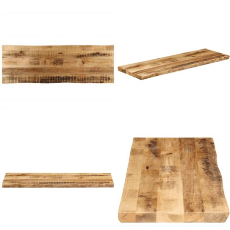 Piano Tavolo Bordi Vivi 140x40x2,5 cm Legno di Mango Grezzo - Piano in legno - Tavolo con bordi vivi