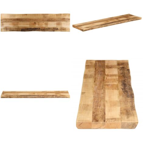 Piano Tavolo Bordi Vivi 180x40x3,8 cm Legno di Mango Grezzo - Piano in legno grezzo - Tavolo con bordi vivi
