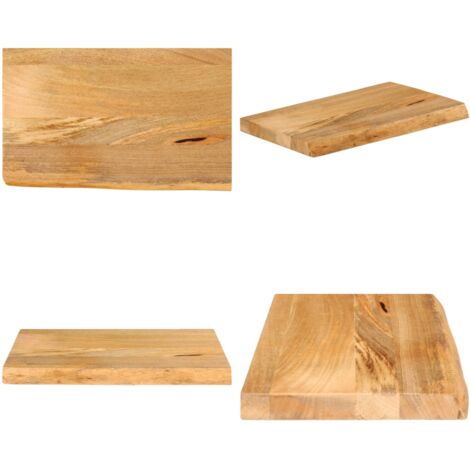 Piano Tavolo Bordi Vivi 40x20x2,5 cm in Legno Massello di Mango - Piano in legno - Tavolo in mango