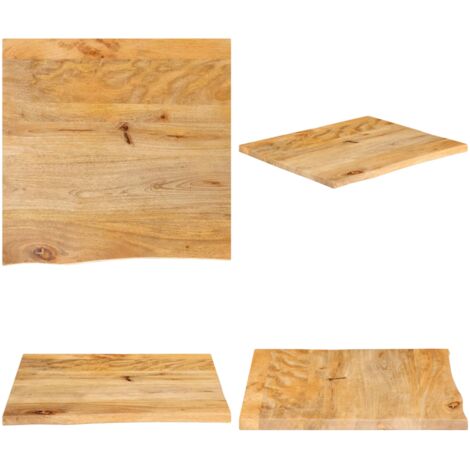 Piano Tavolo Bordi Vivi 40x40x2,5 cm in Legno Massello di Mango - Piano in legno - Tavolo in mango