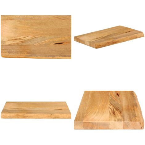 Piano Tavolo Bordi Vivi 50x20x2,5 cm in Legno Massello di Mango - Piano in legno - Tavolo in legno massello