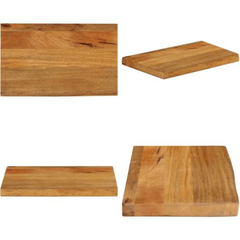 Piano Tavolo Bordi Vivi 50x20x2,5 cm in Legno Massello di Mango - Piano in legno - Tavolo in mango