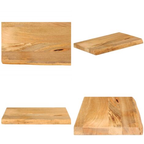 Piano Tavolo Bordi Vivi 50x20x3,8 cm in Legno Massello di Mango - Piano in legno - Tavolo in mango