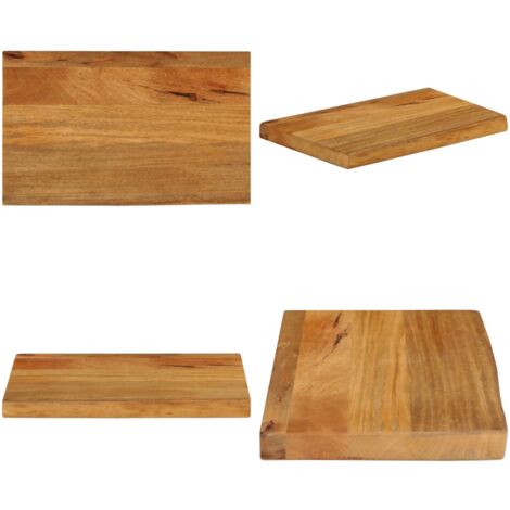Piano Tavolo Bordi Vivi 60x20x2,5 cm in Legno Massello di Mango - Piano in legno - Tavolo in mango