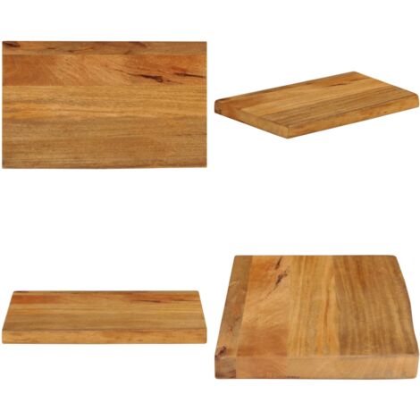 Piano Tavolo Bordi Vivi 60x20x3,8 cm in Legno Massello di Mango - Piano in legno - Tavolo in legno massello