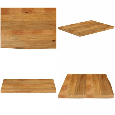 Piano Tavolo Bordi Vivi 70x60x2,5 cm in Legno Massello di Mango - Piano in legno - Tavolo in mango