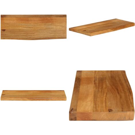 Piano Tavolo Bordi Vivi 80x20x2,5 cm Legno Massello di Mango - Piano in legno - Tavolo in legno massello