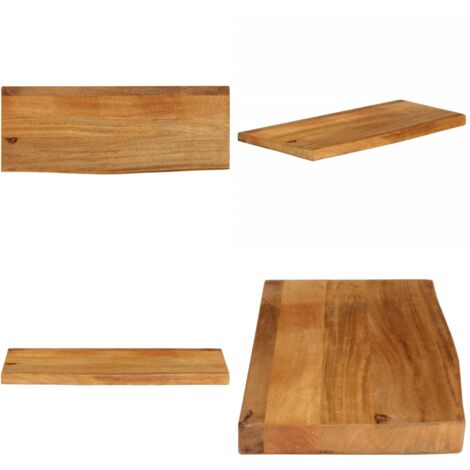 Piano Tavolo Bordi Vivi 80x30x3,8cm in Legno Massello di Mango - Piano in legno - Tavolo in mango