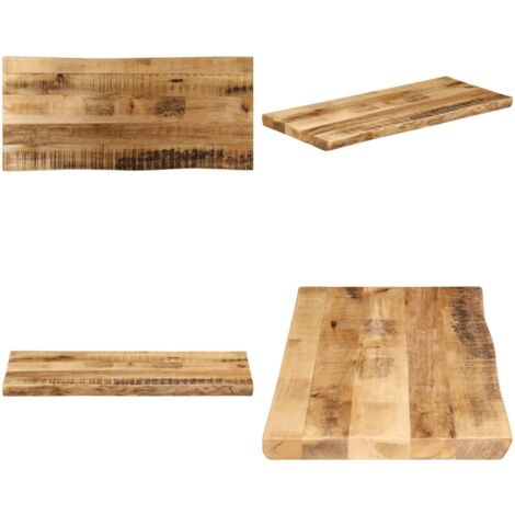 Piano Tavolo Bordi Vivi 90x40x3,8cm Legno Massello Mango Grezzo - Piano in legno - Tavolo in mango