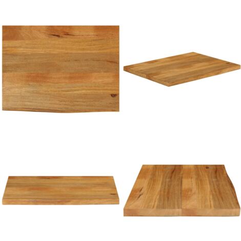 Piano Tavolo Bordi Vivi 90x60x2,5 cm in Legno Massello di Mango - Piano in legno - Tavolo in mango