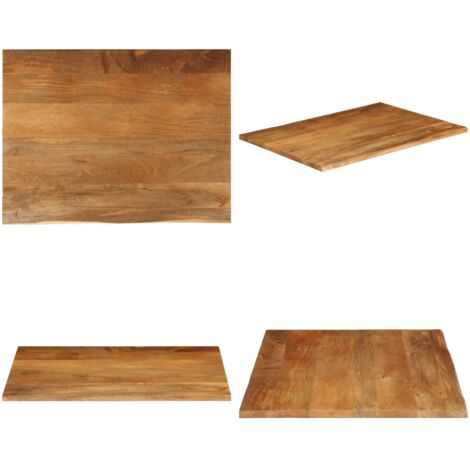 Piano Tavolo Bordi Vivi 90x80x2,5 cm in Legno Massello di Mango - Piano in legno - Tavolo in mango