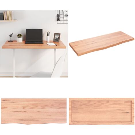 Piano Tavolo Marrone 100x40x(2-4) cm Massello Rovere Trattato - Piano in rovere - Tavolo in legno massello