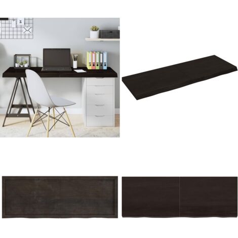 Piano Tavolo Marrone 140x50x(2-6) cm Rovere Massello Trattato - Piano in rovere - Tavolo sostitutivo