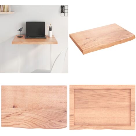 Piano Tavolo Marrone 60x40x(2-4) cm Massello Rovere Trattato - Piano in rovere - Tavolo in legno massello