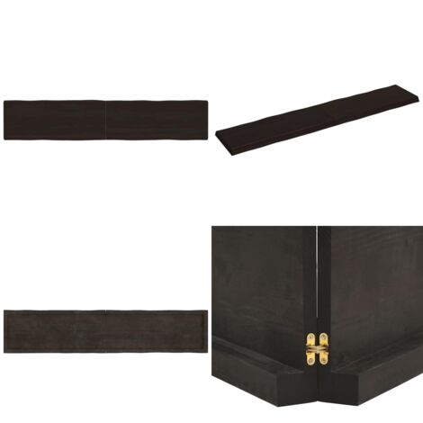Piano Tavolo Marrone Scuro 200x40x(2-6)cm Rovere Non Trattato - Piano in rovere - Tavolo in legno massello