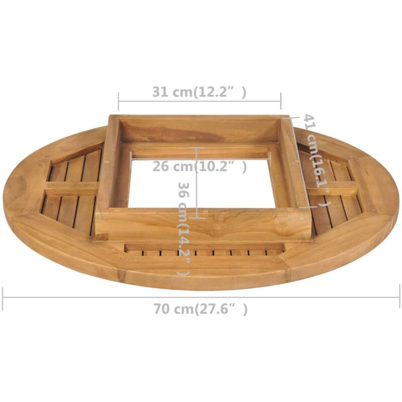 Piano Tavolo per Cassa di Birra in Legno di Teak 70 cm Piano Tavolo per Cassa di Birra in Legno di Teak 70 cm
