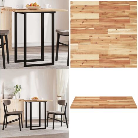 Piano Tavolo Quadrato 70x70x2 cm in Legno Massello di Acacia - Tavolo in acacia - Tavolo quadrato