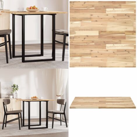 Piano Tavolo Quadrato 80x80x2 cm in Legno Massello di Acacia - Tavolo in acacia - Tavolo quadrato
