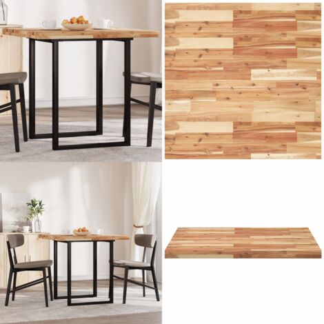 Piano Tavolo Quadrato 80x80x4 cm in Legno Massello di Acacia - Tavolo in acacia - Tavolo quadrato
