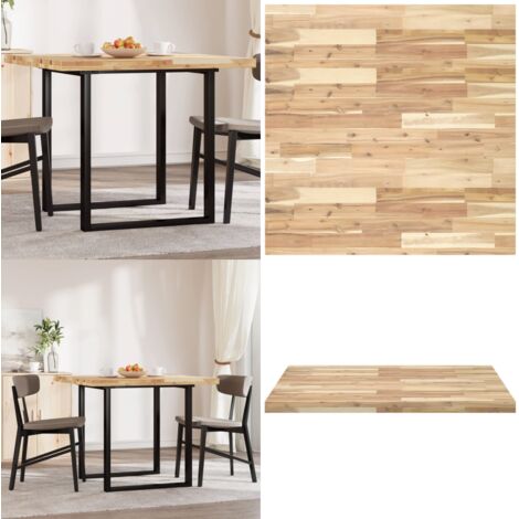 Piano Tavolo Quadrato 90x90x4 cm in Legno Massello di Acacia - Tavolo in acacia - Tavolo quadrato