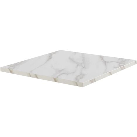 Piano tavolo quadrato laminato 60 x 60 cm marmo bianco