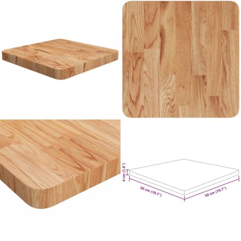 Piano Tavolo Quadrato Marrone Chiaro 40x40x4cm Rovere Trattato - Tavolo rovere - Tavolo quadrato