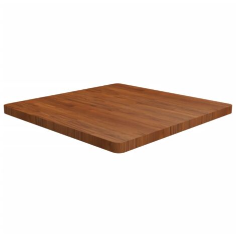 Piano Tavolo Quadrato Marrone Scuro 80x80x4cm Rovere Trattato vidaXL