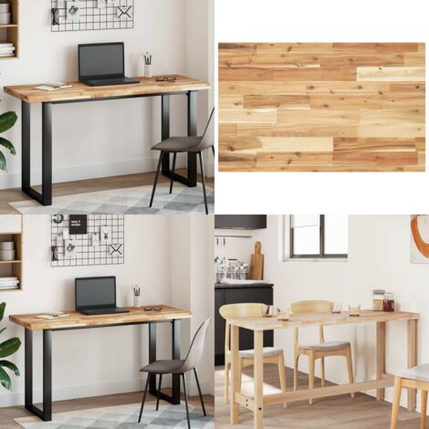 Piano Tavolo Rettangolare 140x50x4cm Legno Massello di Acacia - Tavolo in acacia - Tavolo da pranzo