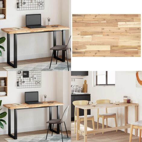 Piano Tavolo Rettangolare 140x50x4cm Legno Massello di Acacia - Tavolo in acacia - Tavolo da pranzo