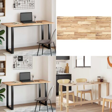 Piano Tavolo Rettangolare 140x60x2cm Legno Massello di Acacia - Tavolo in acacia - Tavolo da pranzo