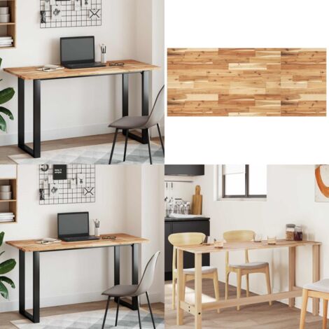 Piano Tavolo Rettangolare 140x60x2cm Legno Massello di Acacia - Tavolo in acacia - Tavolo da pranzo