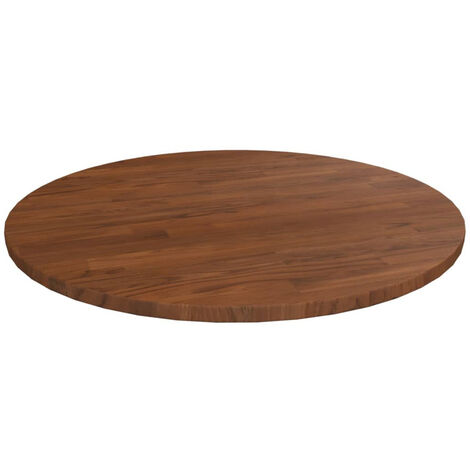Piano Tavolo Rotondo Marrone Scuro Ø50x1,5 cm Rovere Trattato