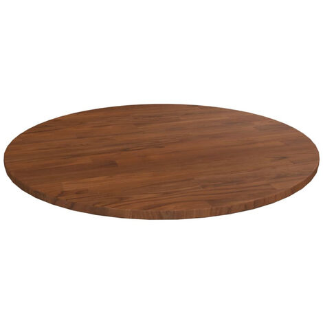 Piano Tavolo Rotondo Marrone Scuro Ø60x1,5 cm Rovere Trattato