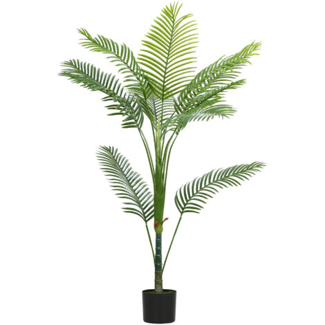 Pianta Artificiale Areca Alta 150 cm per Interni con Vaso in PE Verde