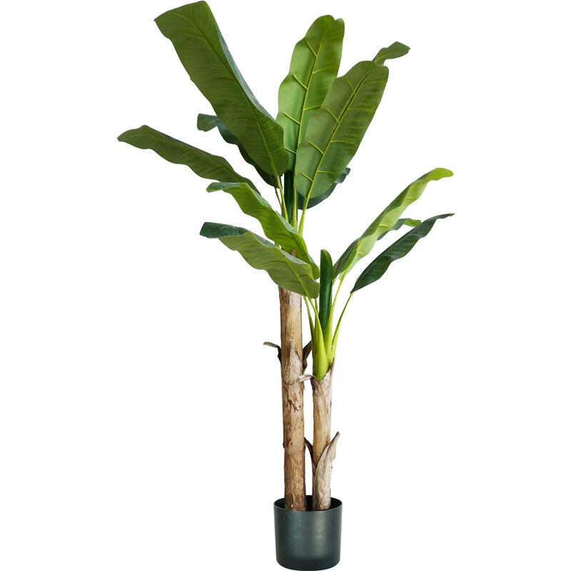 Image of Giordanoshop - Pianta Artificiale Banano H170 cm con Vaso Verde