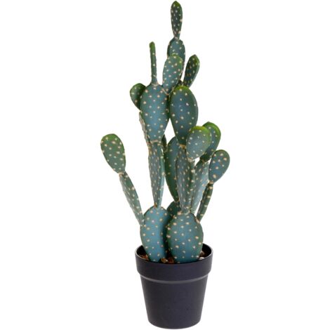 Pianta Artificiale Cactus Opunthia con Vaso H 56 cm
